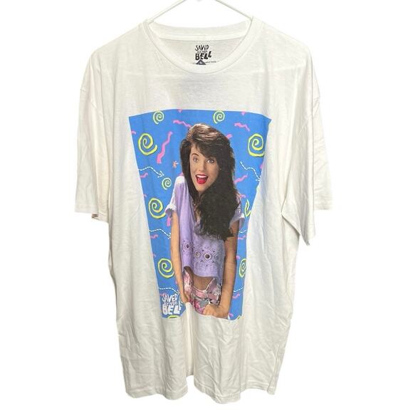 NWT Saved by the Bell Graphic T Shirt Kelly Kapowski White - XL - Picture 1 of 7